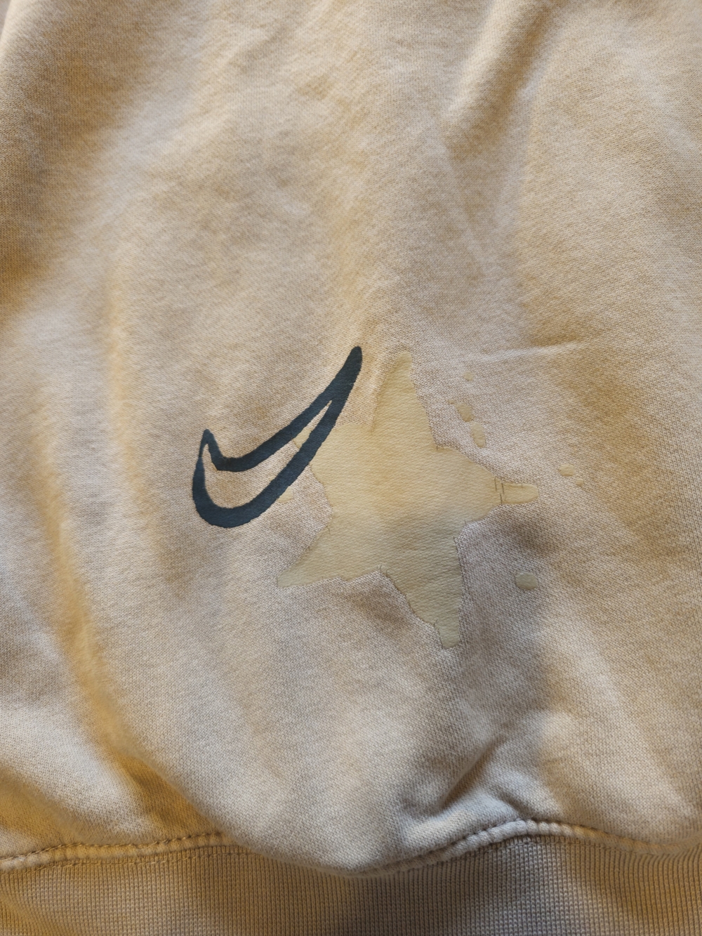 Nike Taupe Mixed-Media Logo Hoodie - Picture 7 of 9